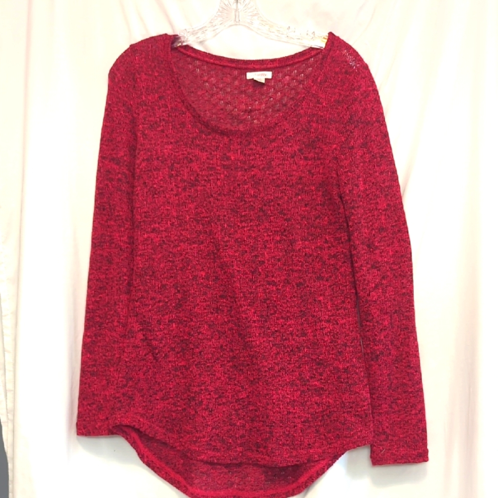 Red Xhilaration Long Sleeve Knit Top